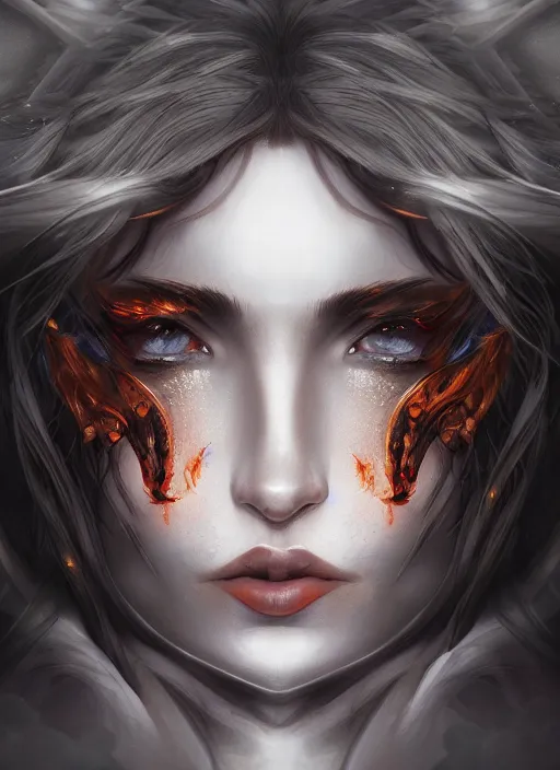 Prompt: portrait of the fire princess, fierce, striking, wonderful shading, realistic perfect face, concept art, dynamic pose, digital illustration, trending on artstation, intricate details, epic composition, sharp focus, 8 k uhd, masterpiece, wlop, ross draws