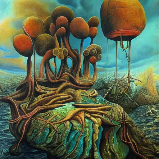 Image similar to fear lost, surrealism, oil on canvas, high detail, masterpiece