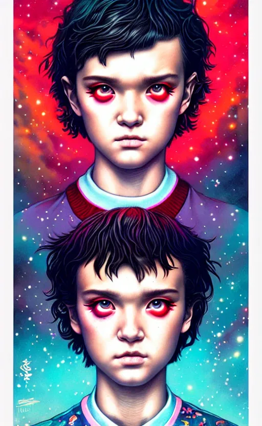 Prompt: kawaii lofi Stranger Things portrait by Tristan Eaton_Stanley Artgerm and Tom Bagshaw,