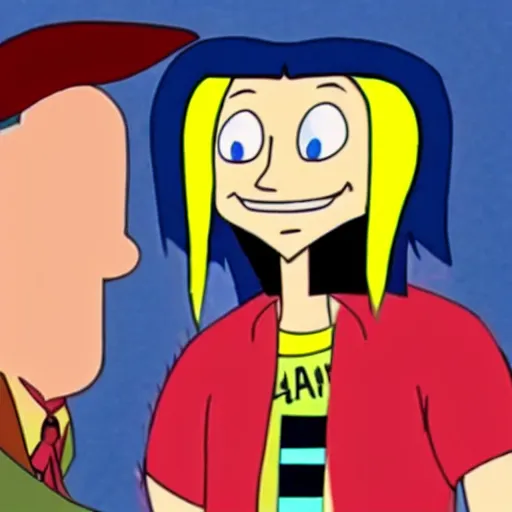 Image similar to tommy wiseau as a character in hey arnold