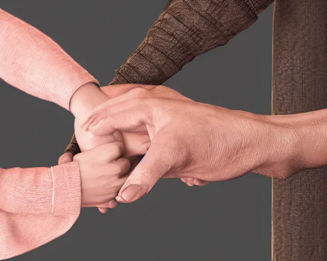 Image similar to xray photoshoot of couple hand holding, high details, octane render, unreal engine