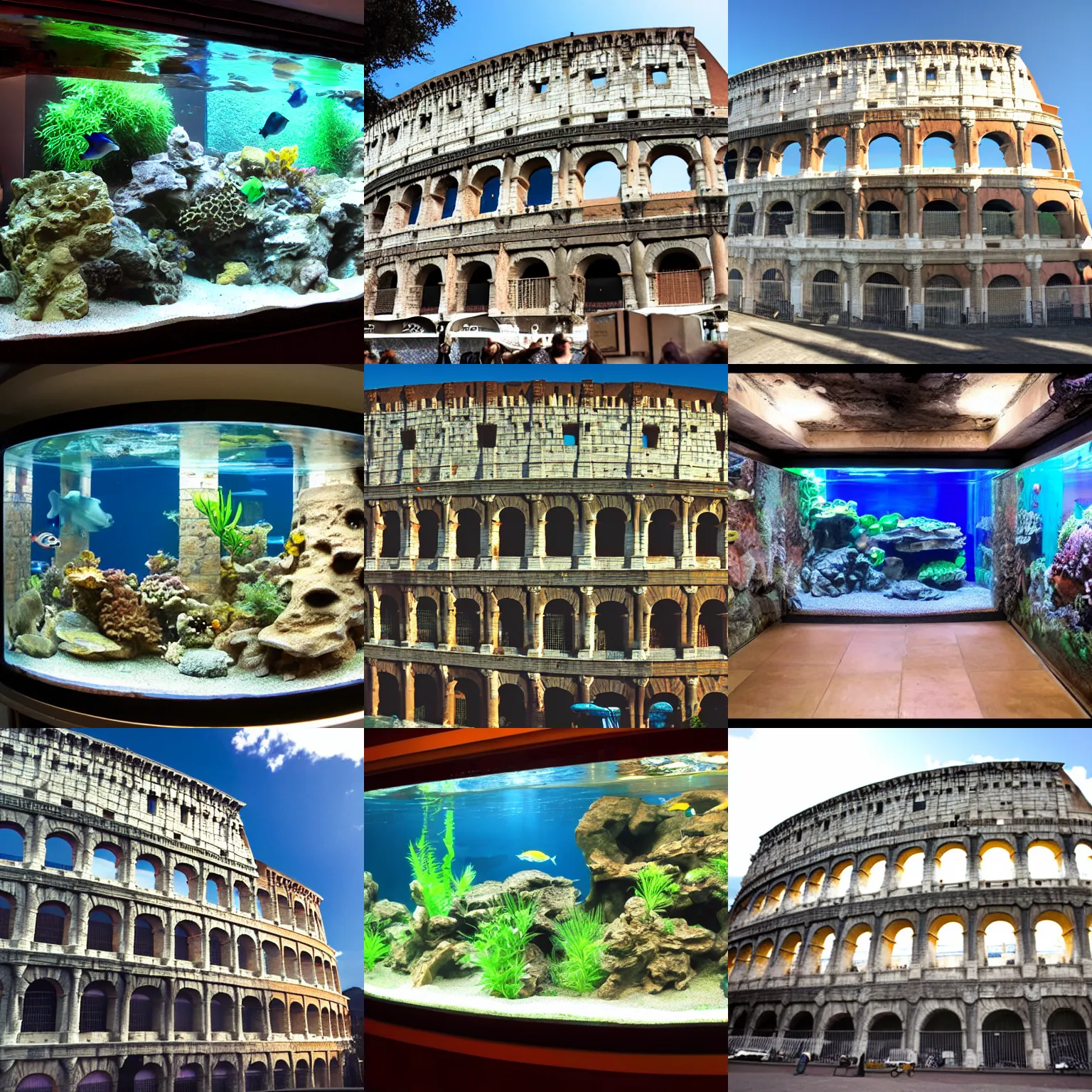 Prompt: Colosseo Aquarium