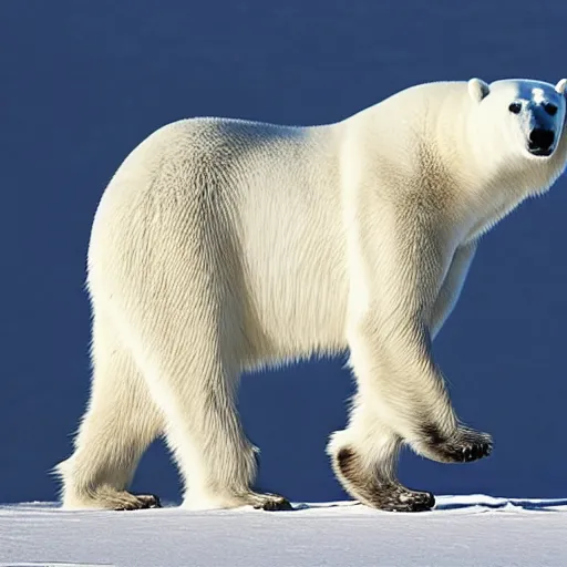 Prompt: photo of a polar bear horse hybrid