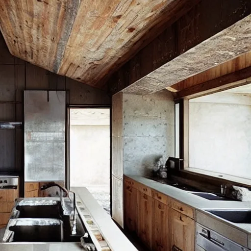 Prompt: “extravagant luxury modern rustic kitchen interior design, by Tadao Ando and Koichi Takada”