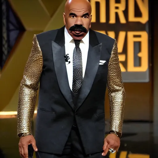 Image similar to Steve Harvey wearing dark souls armor