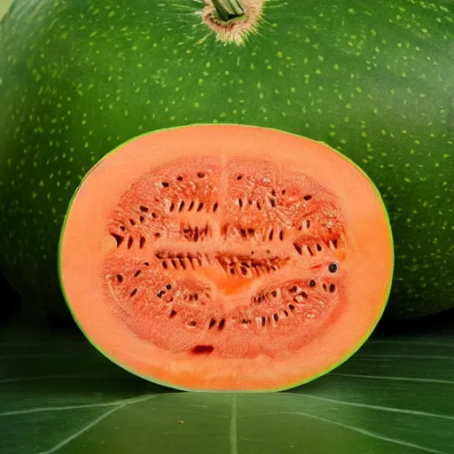 Prompt: muskmelon like a elon musk face