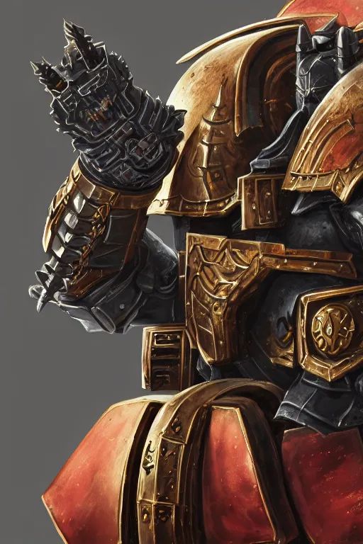 Image similar to armor portrait heros warhammer 4 0 k horus heresy fanart - the primarchs emperor by johannes helgeson animated with vfx concept artist & illustrator global illumination ray tracing hdr fanart arstation zbrush central hardmesh 8 k octane renderer comics stylized