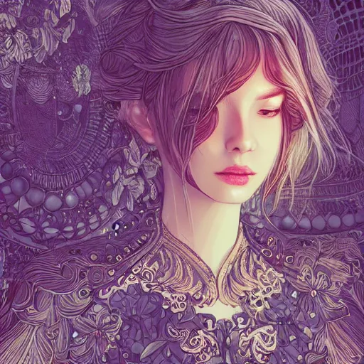 Image similar to the most ridiculously beautiful and elegant and cute woman ever imaginable, an ultrafine detailed illustration by james jean, final fantasy, intricate linework, bright colors, behance contest winner, vanitas, angular, altermodern, unreal engine 5 highly rendered, global illumination, radiant light, detailed and intricate environment