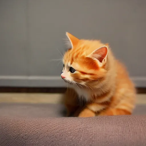 Image similar to curious cute fluffy orange tabby kitten