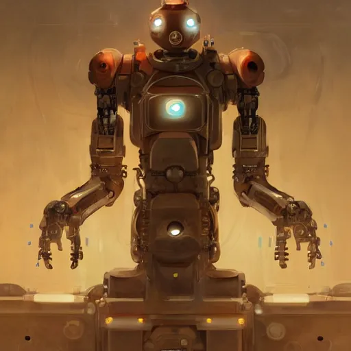 Image similar to a robot, mechanical, intrincate, cinematic lights, cgscociety by by marc simonetti and peter mohrbacher