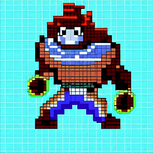 Prompt: street sharks 2d capcom fighting game sprite, pixel art