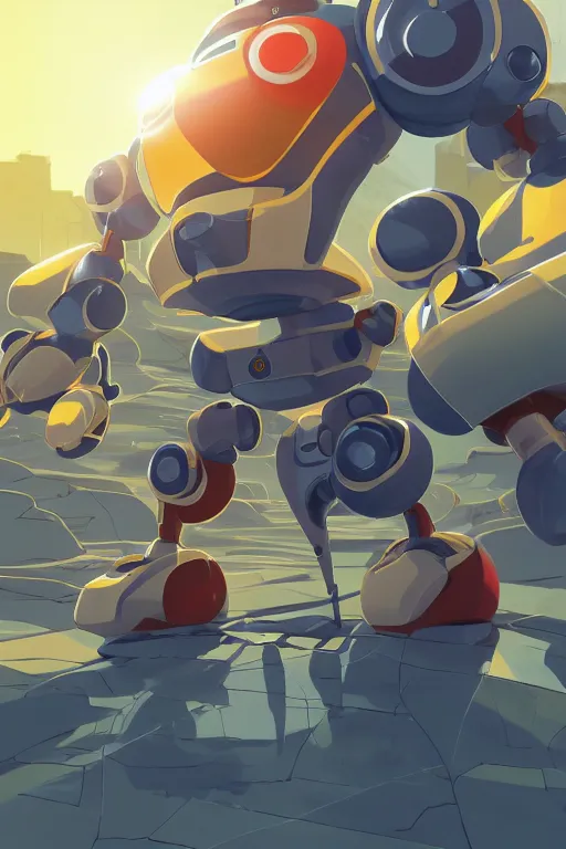 Image similar to metabots medabots medarotto medarot robot minimalist comics, behance hd by jesper ejsing, by rhads, makoto shinkai and lois van baarle, ilya kuvshinov, rossdraws global illumination ray tracing hdr radiating a glowing aura