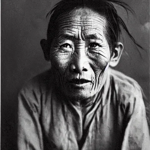 Prompt: ultra realistic vintage photo portrait of a tibetan man, by Annie Leibovitz, no eyes