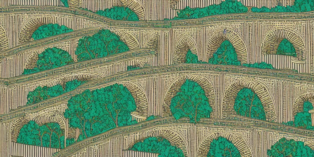 Image similar to a seamless pattern of aqueducts