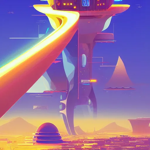 Image similar to An Illustration of a futuristic ATM of Solana cryptocurrency, by James Gilleard and Bruce Pennington, highly detailed,