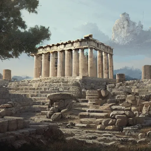 Image similar to Ancient Greek Polis in the past by Greg Rutkowski