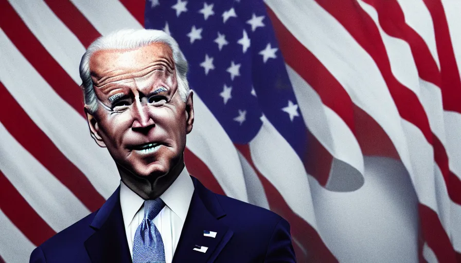 Prompt: Joe Biden with the american flag at the White House, hyperdetailed, artstation, cgsociety, 8k