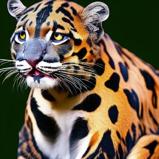 Image similar to a clouded leopard wearing a flat cap, national geographic, highly detailed