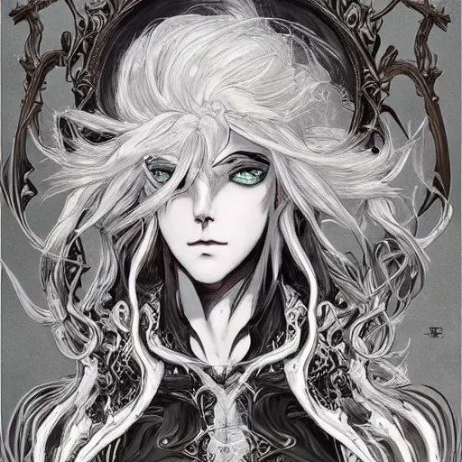 Prompt: banshee, baroque style, elegant, beautiful, mesmerizing, concept art, highly detailed, artstation, behance, deviantart, inspired by innocent manga, inspired by castlevania concept art, trending, ayami kojima, shinichi sakamoto