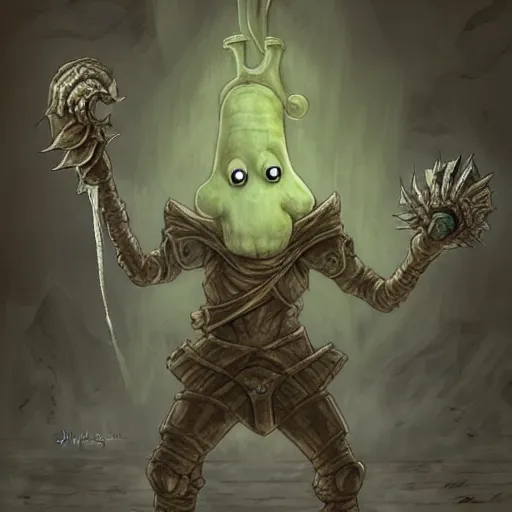 Image similar to squidward as a dark souls boss by Dariusz Zawadzki