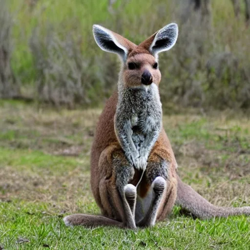 Prompt: an elderly kangaroo