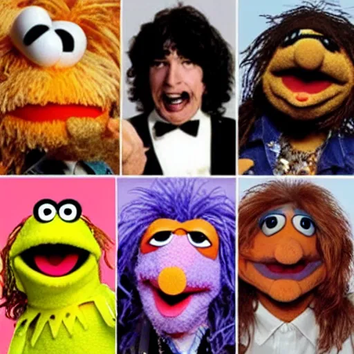 Prompt: famous rock star as a Muppet