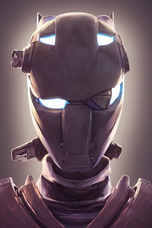 Image similar to epic mask helmet robot ninja portrait stylized as fornite style game design fanart by concept artist gervasio canda, behance hd by jesper ejsing, by rhads, makoto shinkai and lois van baarle, ilya kuvshinov, rossdraws global illumination radiating a glowing aura global illumination ray tracing hdr render in unreal engine 5