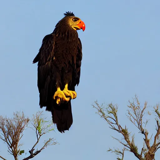 Prompt: a bateleur eagle, nature photography