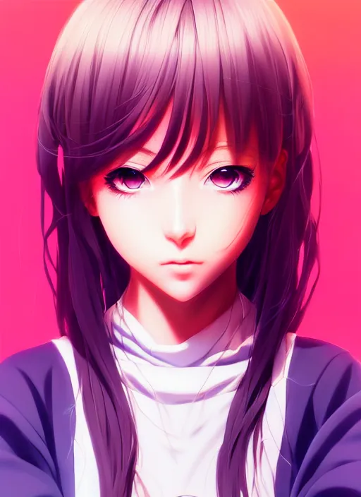 Image similar to portrait of beautiful young anime girl, cute-fine-face, pretty face, realistic shaded Perfect face, fine details. Anime, final fantasy, highly detailed, artstation, illustration, art by Ilya Kuvshinov and Andrew jones