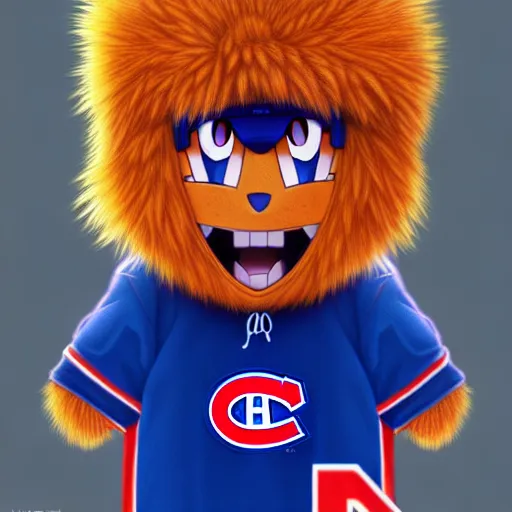 Image similar to anime Portrait of Youppi the Habs Montreal Canadiens Mascot as a very cute powerful and friendly pokemon, highly detailed anime, smooth, sharp focus, dynamic lighting, intricate, trending on ArtStation, illustration pokemon, art by WLOP