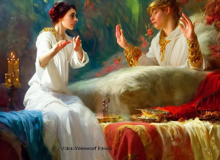 Image similar to a priestess casting a divine healing spell by vladimir volegov and alexander averin and delphin enjolras and daniel f. gerhartz