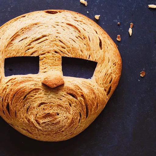 Image similar to bread with a crying human face