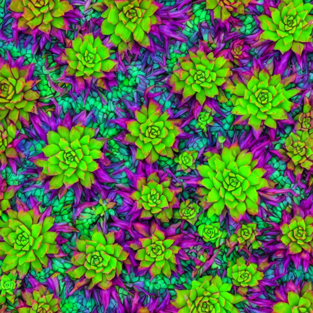 Image similar to psychedelic succulent