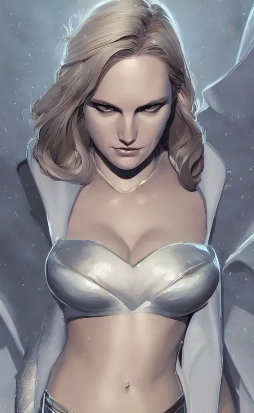 Prompt: emma frost, highly detailed, digital painting, artstation, facing camera, concept art, smooth, sharp focus, illustration, art by artgerm and greg rutkowski, high definition digital art, dramatic lighting, in the style of ilya kuvshinov and Ross tran