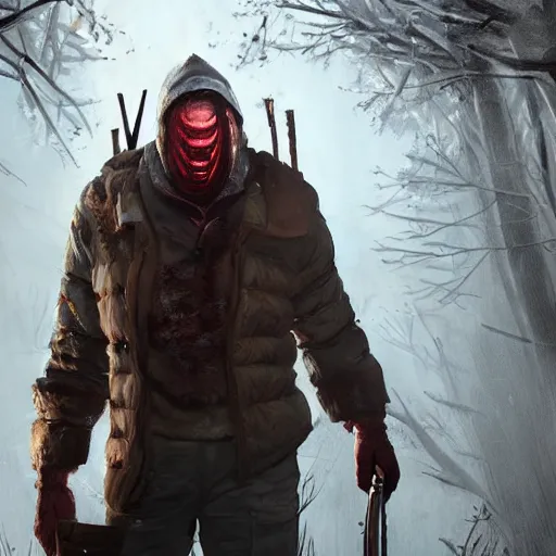 Prompt: a still of the trapper from dead by daylight,digital art,detailed,realistic,art by greg rutkowski,concept art,video game character art