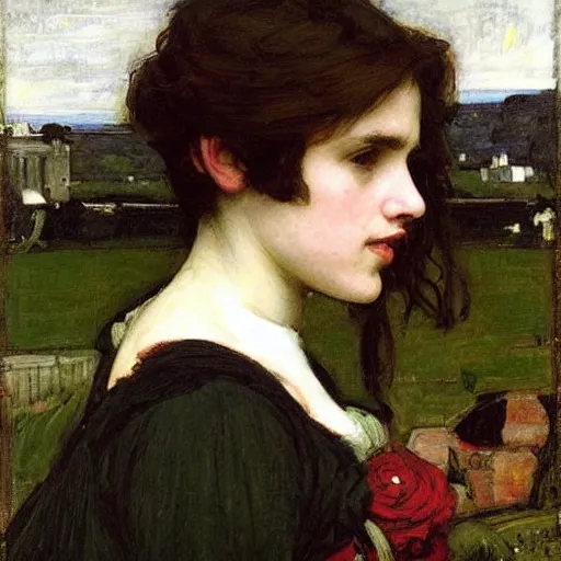 Image similar to Portrait of Anna Calvi by John William Waterhouse