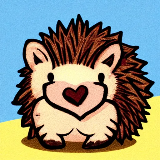 Image similar to twitch emote of a cute hedgehog, heart, love, adorable, cute