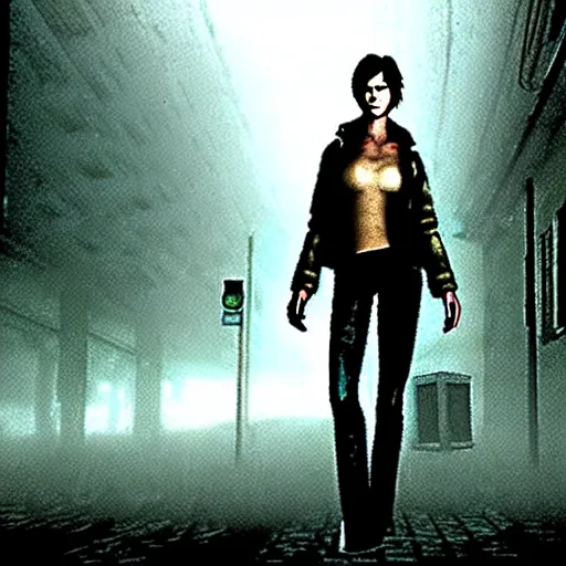 Image similar to supermodel in silent hill