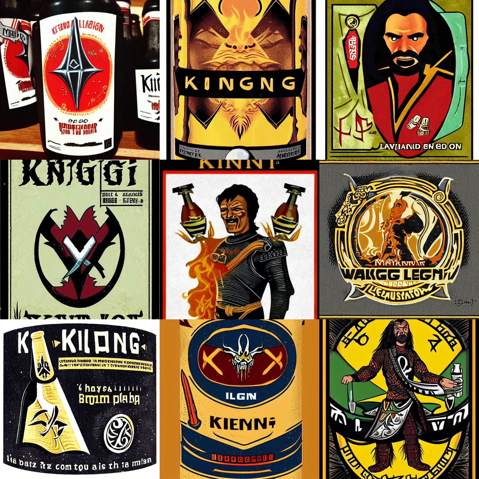 Prompt: klingon beer label