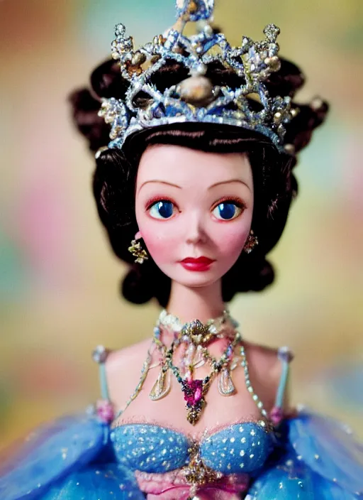 Image similar to closeup face profile portrait of tin toy vivien leigh as a fairytale princess wearing a crown eating cakes, bikini, depth of field, zeiss lens, detailed, symmetrical, centered, fashion photoshoot, by nicoletta ceccoli, mark ryden, lostfish, breathtaking, 8 k resolution, extremely detailed, beautiful, establishing shot, artistic, hyperrealistic, octane render