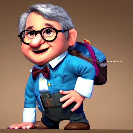 Prompt: steven spielberg as a pixar disney character from up 2 0 0 9 unreal engine octane render 3 d render photorealistic