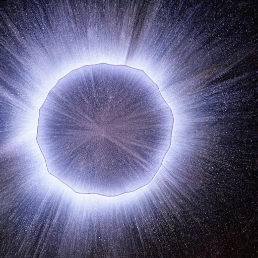 Image similar to photo of a hexagonal shaped hole in the night sky, made out of pure energy