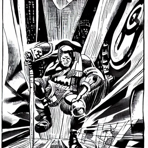 Prompt: a sci - fi god of blades, art by jack kirby, greeble tech