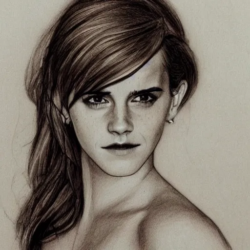 emma watson seductive pencil sketch, | Stable Diffusion | OpenArt