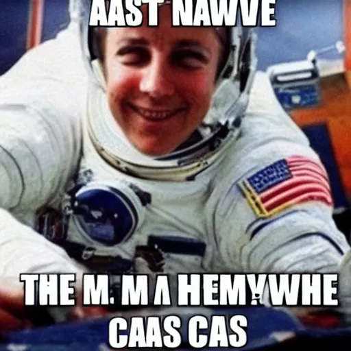 Prompt: the always has been meme, but with astronauts replaced by cats