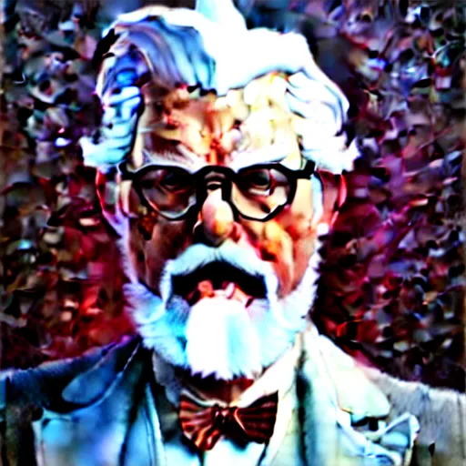 Image similar to epic portrait single colonel sanders explaining, redneck crowd for background, detailed, digital painting, artstation, concept art, donato giancola, joseph christian leyendecker, wlop, boris vallejo, breathtaking, high details, extremely detailed, beautiful, establishing shot, artistic, hyperrealistic, octane render