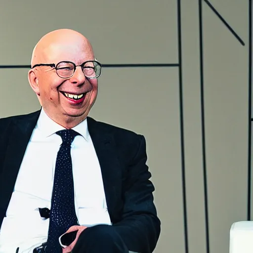 Prompt: klaus schwab sinister laugh