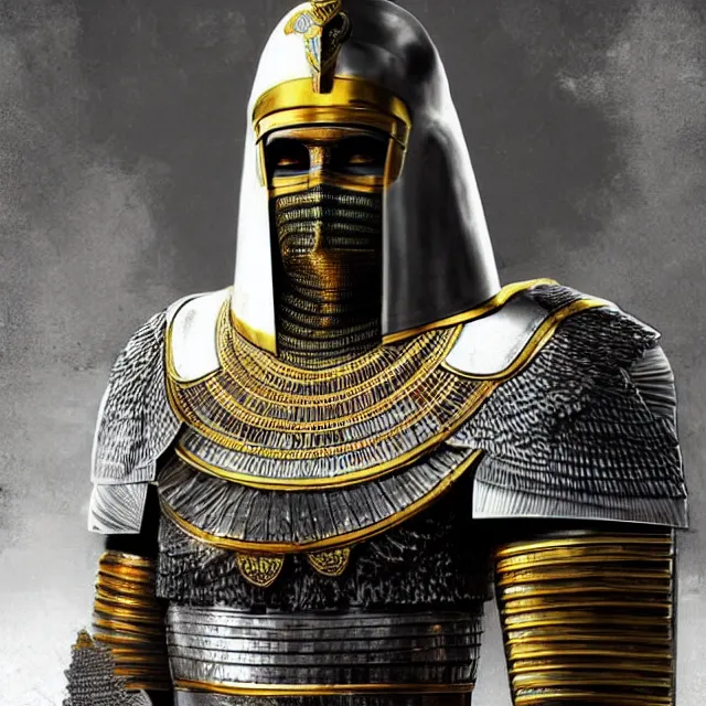 Prompt: a egyptian knight in the style of anti - art trending on artstation deviantart pinterest hyper detailed photorealistic hd 8 k post - processing high resolution