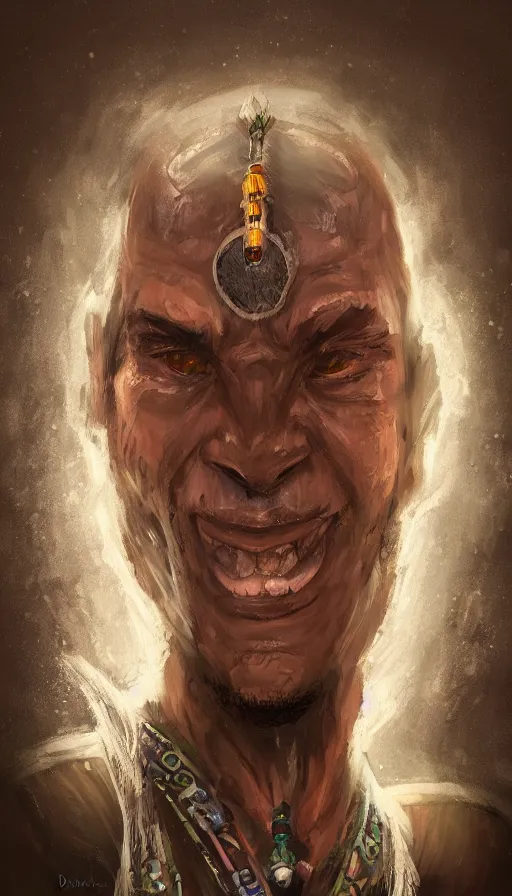 Image similar to portrait of a digital shaman, by d & d concept artists