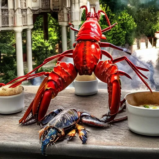 Image similar to lobster smoking gaudi style